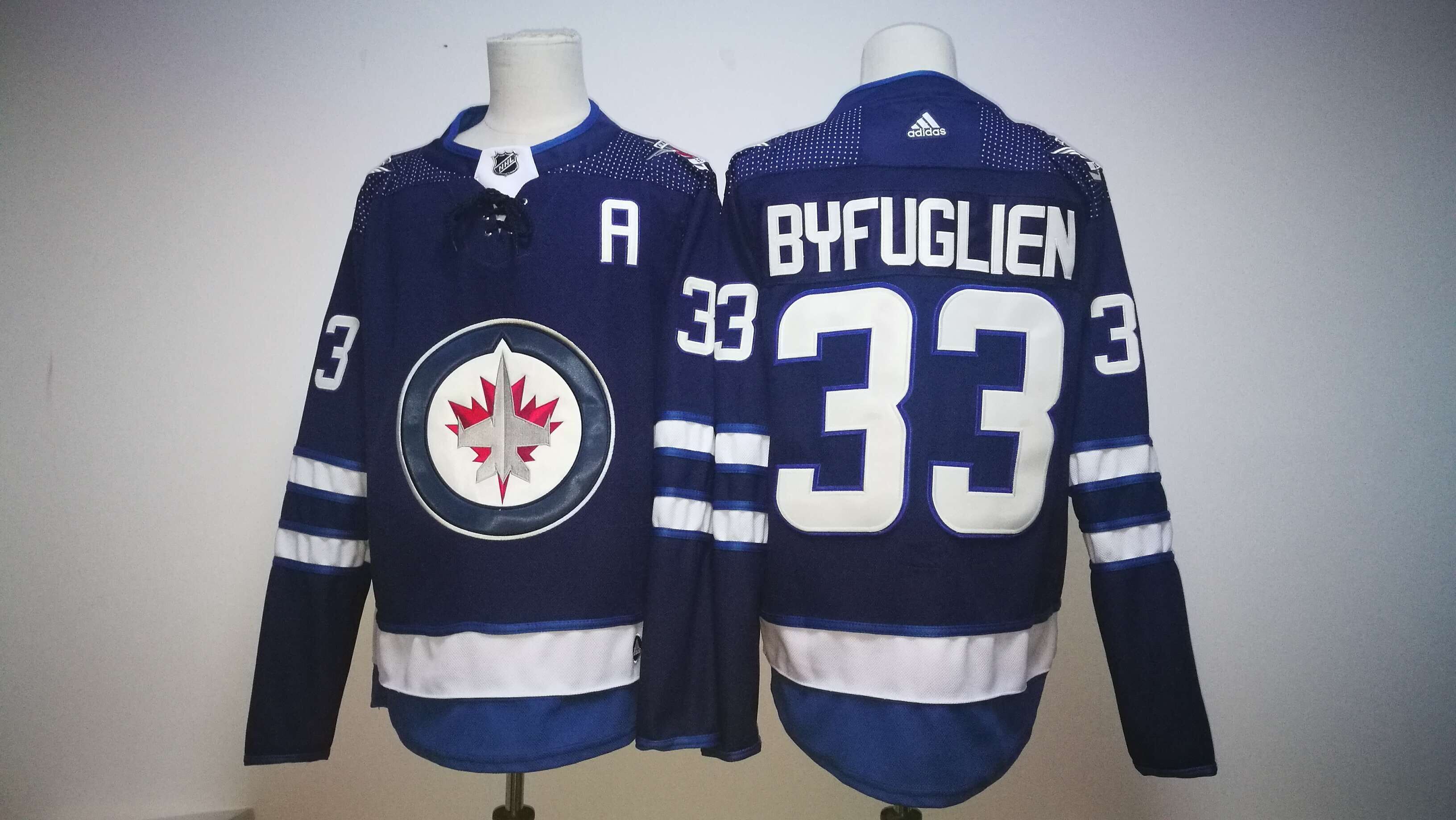Men Winnipeg Jets #33 Dustin Byfuglien Blue Hockey Stitched Adidas NHL Jerseys